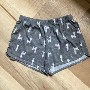 BOGO 🥳 SO Gray White Llama Print Pajama Shorts Bottoms | girls 12 | summer fall